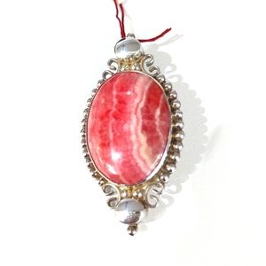 Sterling Silver Rhodacrosite Pin /Pendant